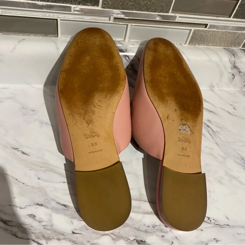 Coach‎ Sofi leather slides mules petal pink - Picture 15 of 16